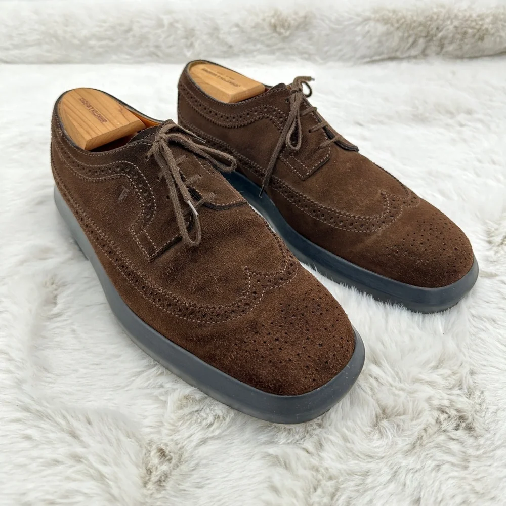 Tod’s Brown Suede lace up Oxford Shoes men’s derby‎ size 9.5